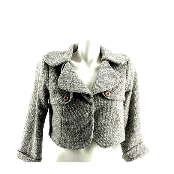 Twead Wool Cropped Womens jacket blazer Y2K Rampage Size M - Picture 3 of 9